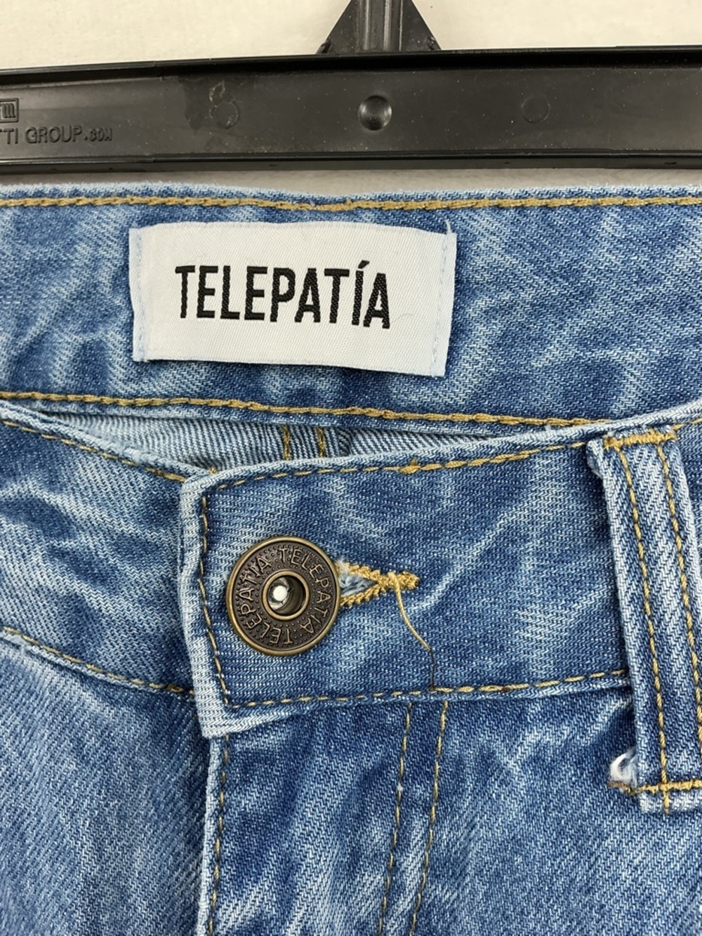 High-Rise Wide Leg Jeans with Side Ties - Light Blue Denim 765 - Picture 3 of 7